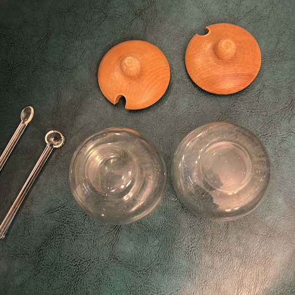 🎉HP🎉Vintage Jam Set Glass & Wood - Picture 6 of 8